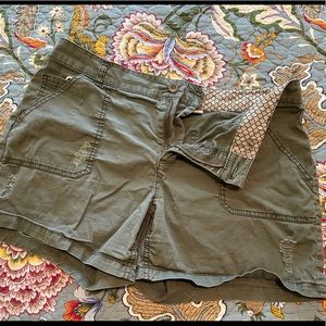 Distressed shorts, size 10.